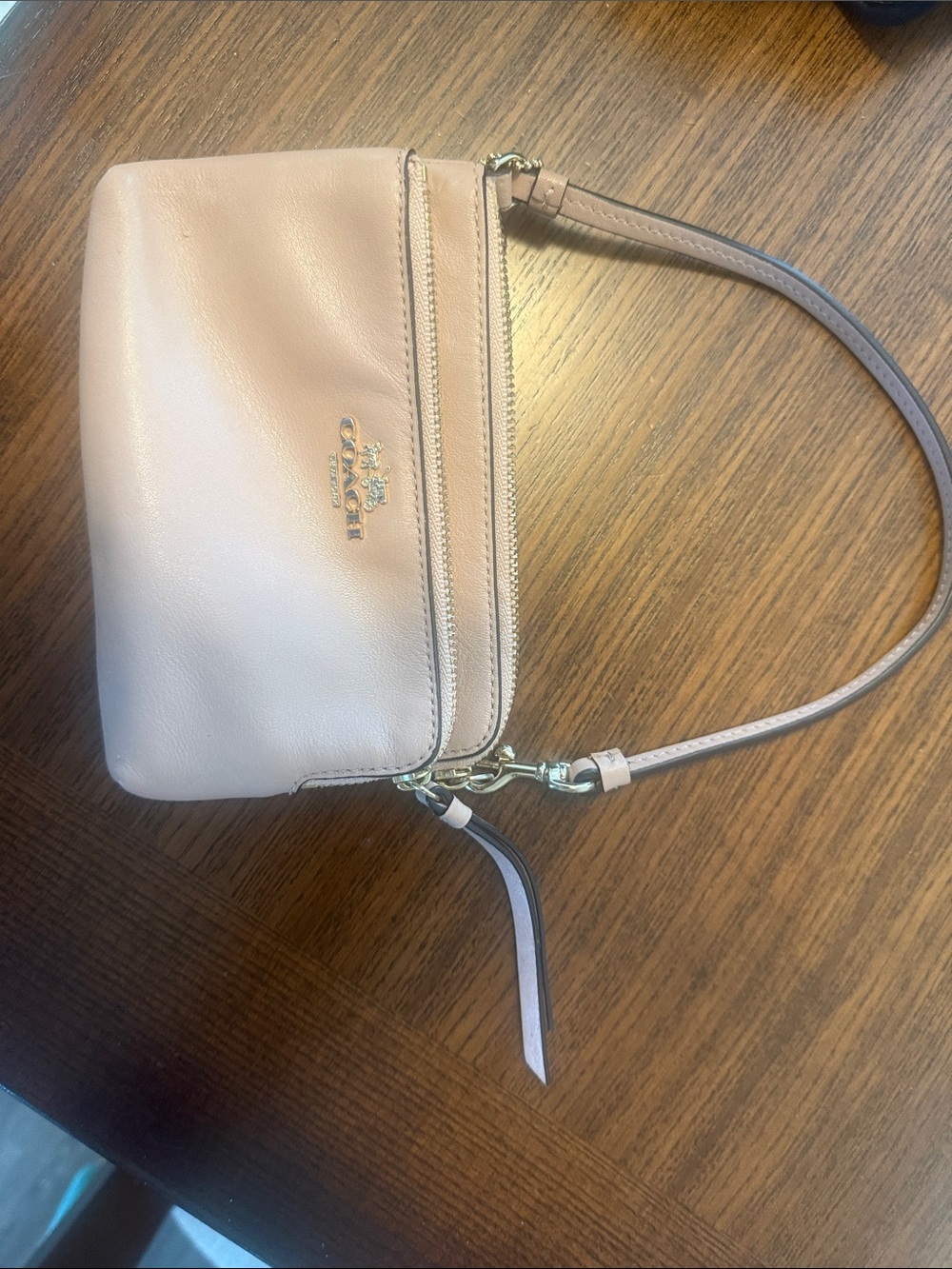Coach Pebbled Leather Crossbody Bag in Blush Pink
